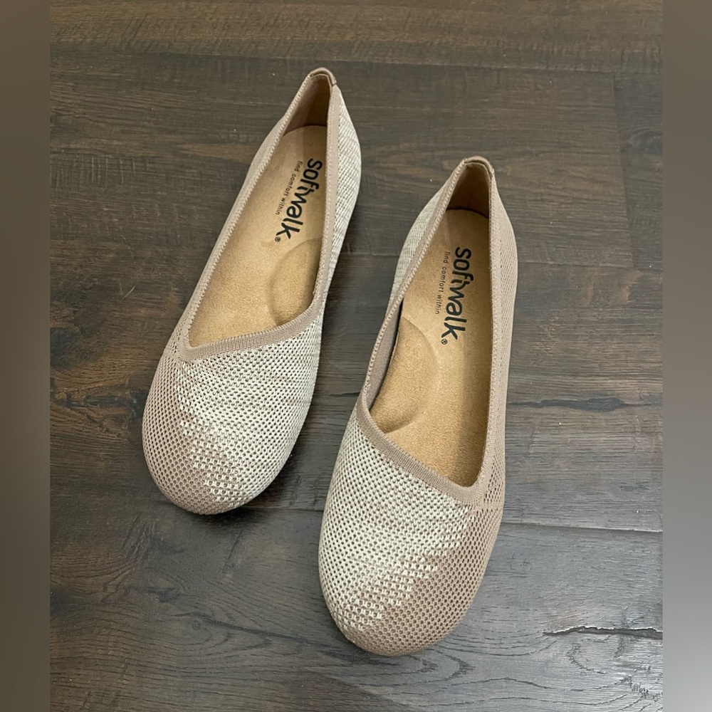 SOFTWALK Taupe Women’s Sicily Ballet Flats Shoes Size 6